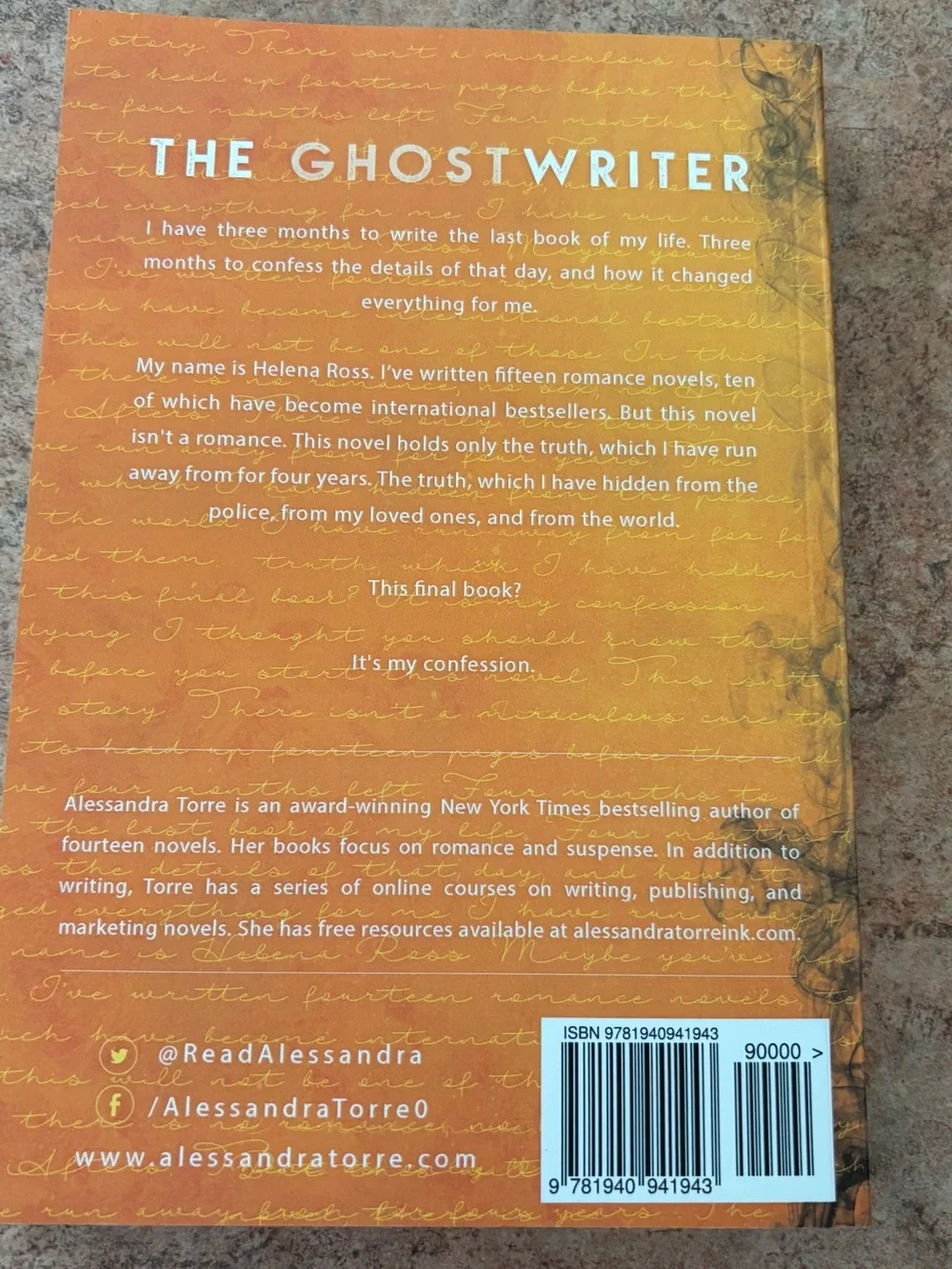The Ghostwriter by Alessandra Torre Signed Paperback